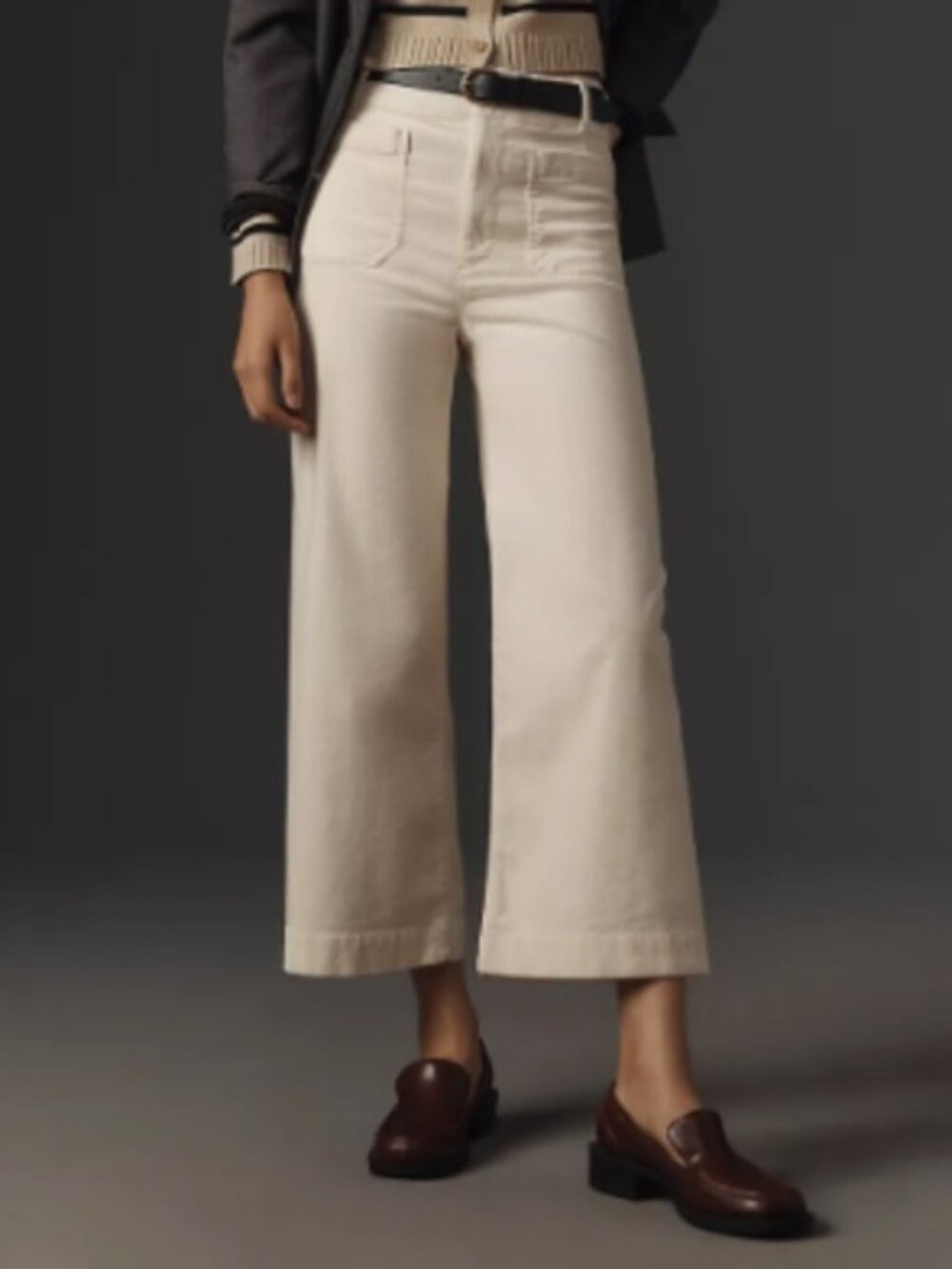 Anthropologie Maeve The Colette Cropped Wide-Leg Corduroy Pants by Maeve Size 33